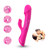 Waterproof Women Vibrating Masturbation Toys C G Spot Clitoris Stimulation Flapping Dildo Rabbit Vibrator Toys For Woman - EROS NECTAR